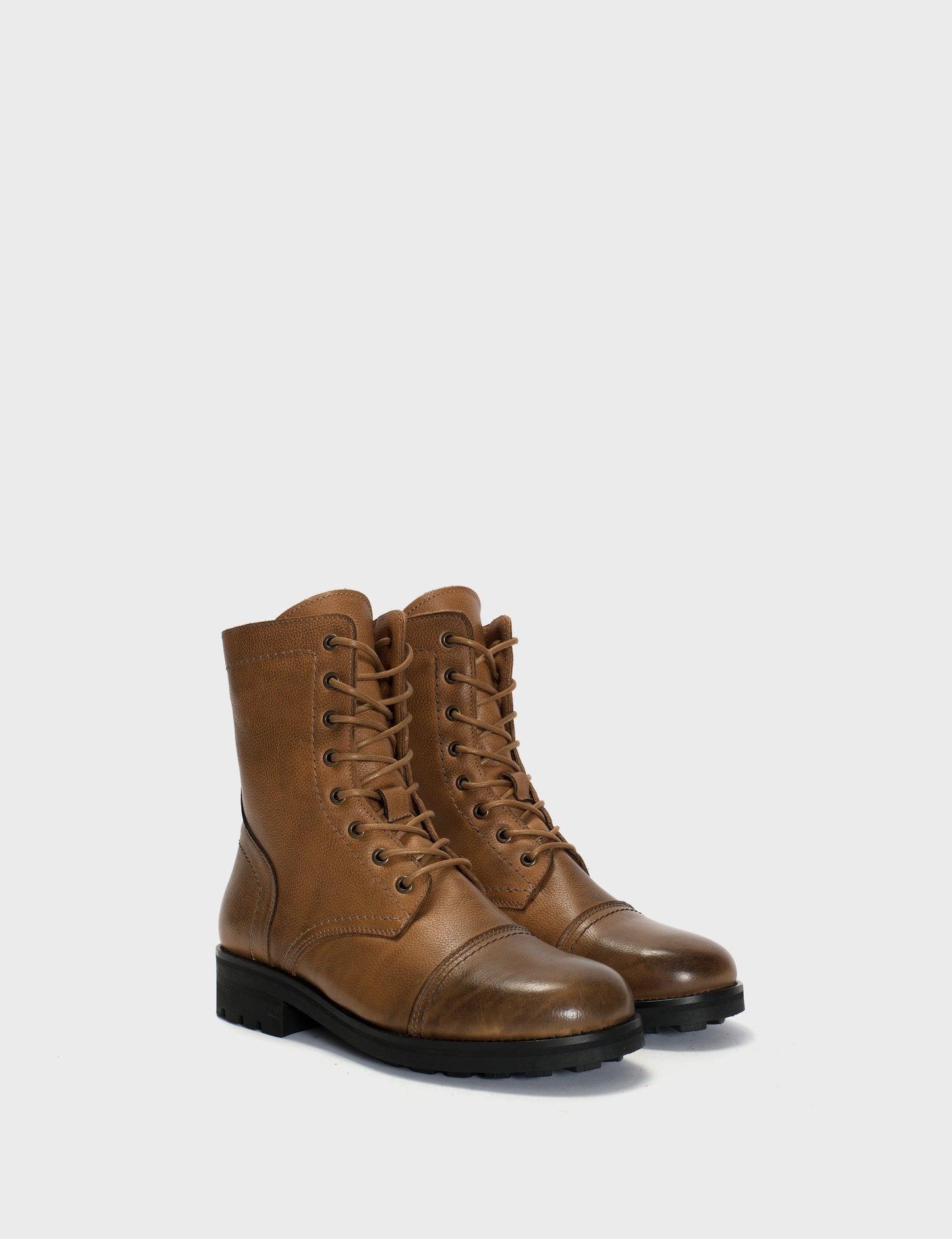 DICO COPENHAGEN ARMY BOOTS IN DARK TAN GRAINED CALFSKIN