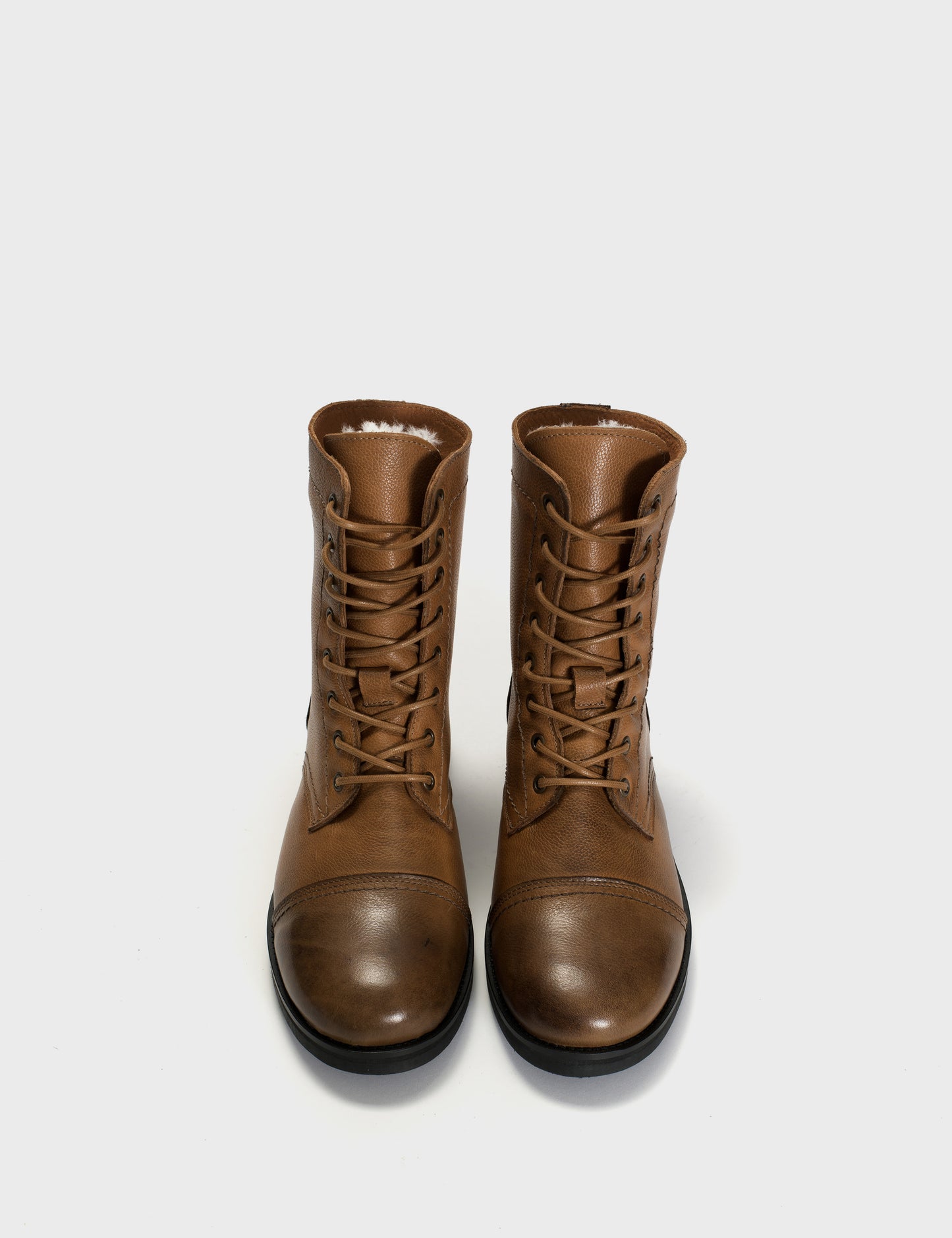 DICO COPENHAGEN ARMY BOOTS IN DARK TAN GRAINED CALFSKIN