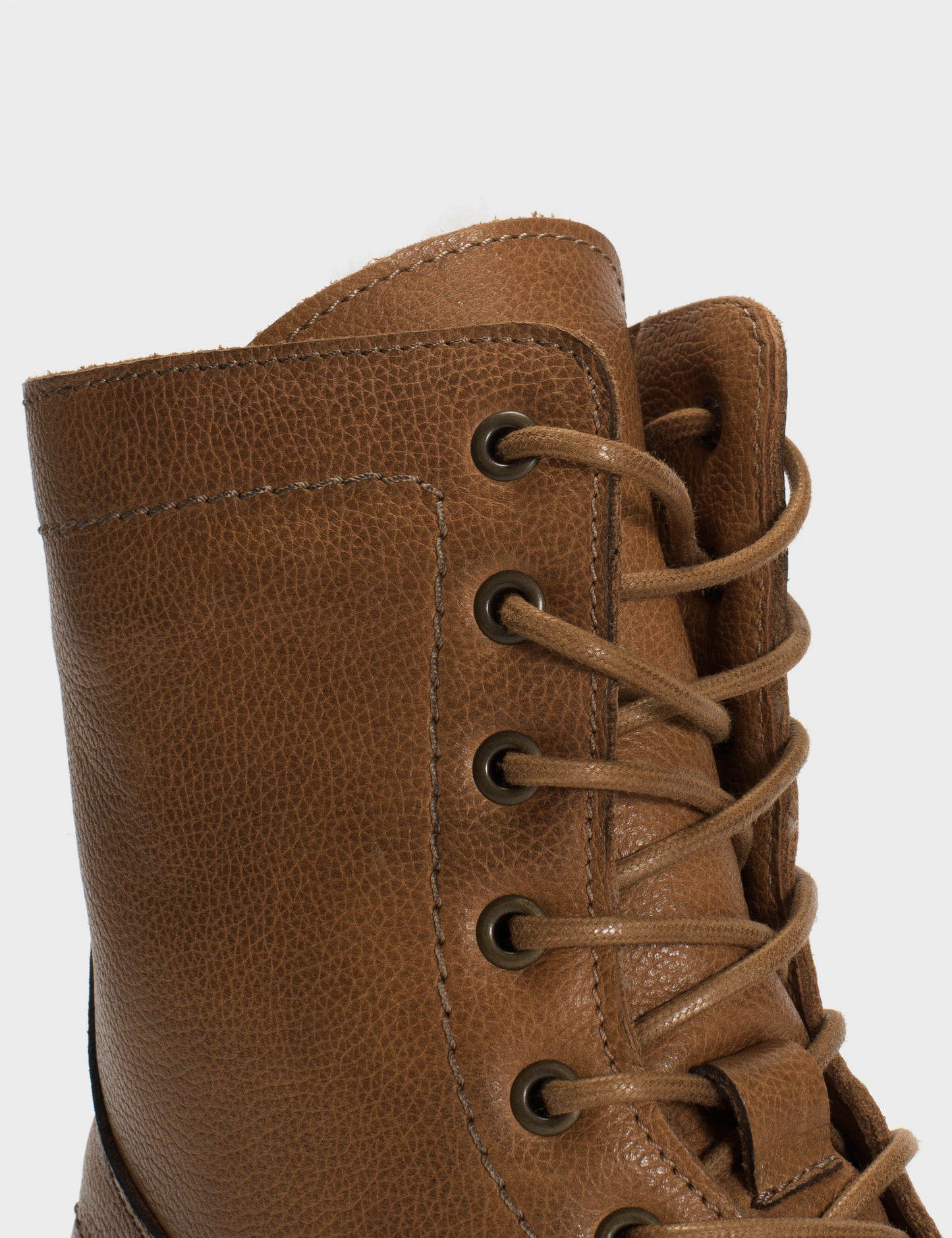 DICO COPENHAGEN ARMY BOOTS IN DARK TAN GRAINED CALFSKIN