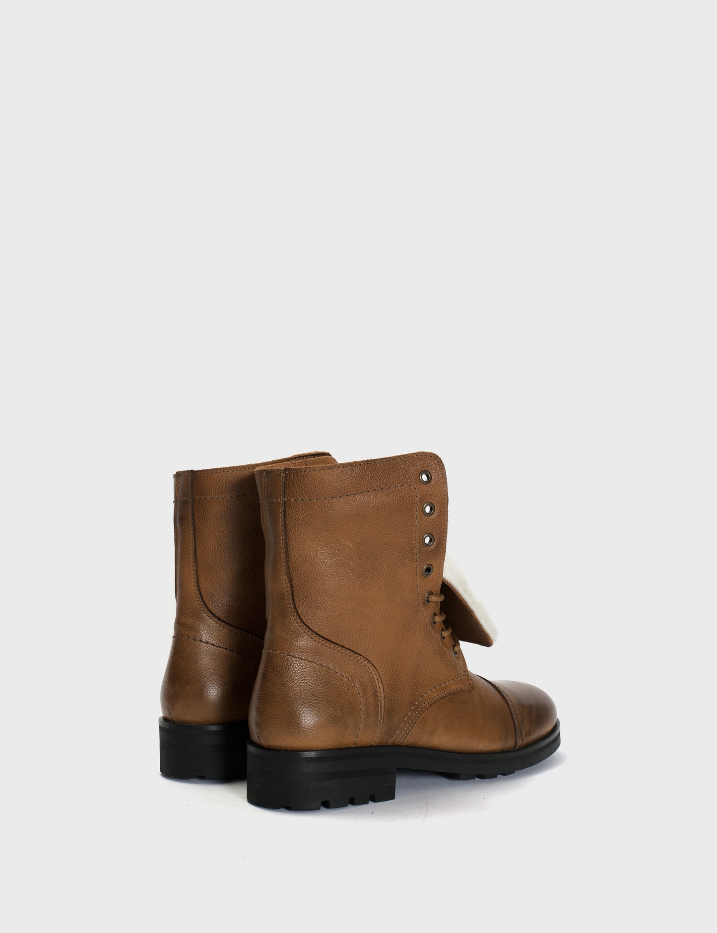 DICO COPENHAGEN ARMY BOOTS IN DARK TAN GRAINED CALFSKIN
