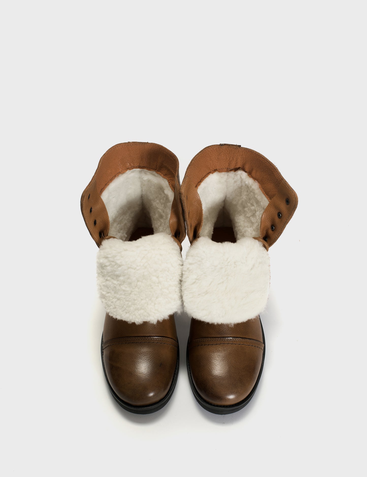 DICO COPENHAGEN ARMY BOOTS IN DARK TAN GRAINED CALFSKIN