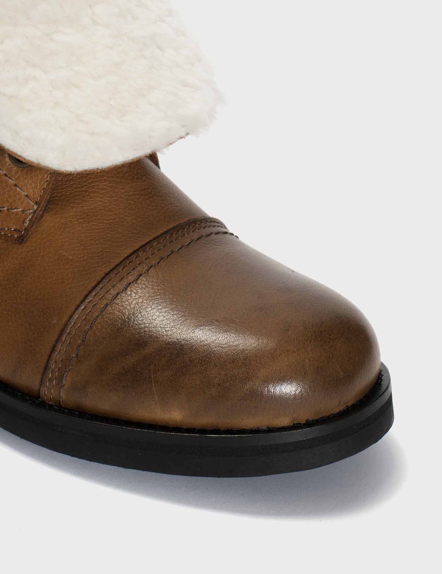 DICO COPENHAGEN ARMY BOOTS IN DARK TAN GRAINED CALFSKIN