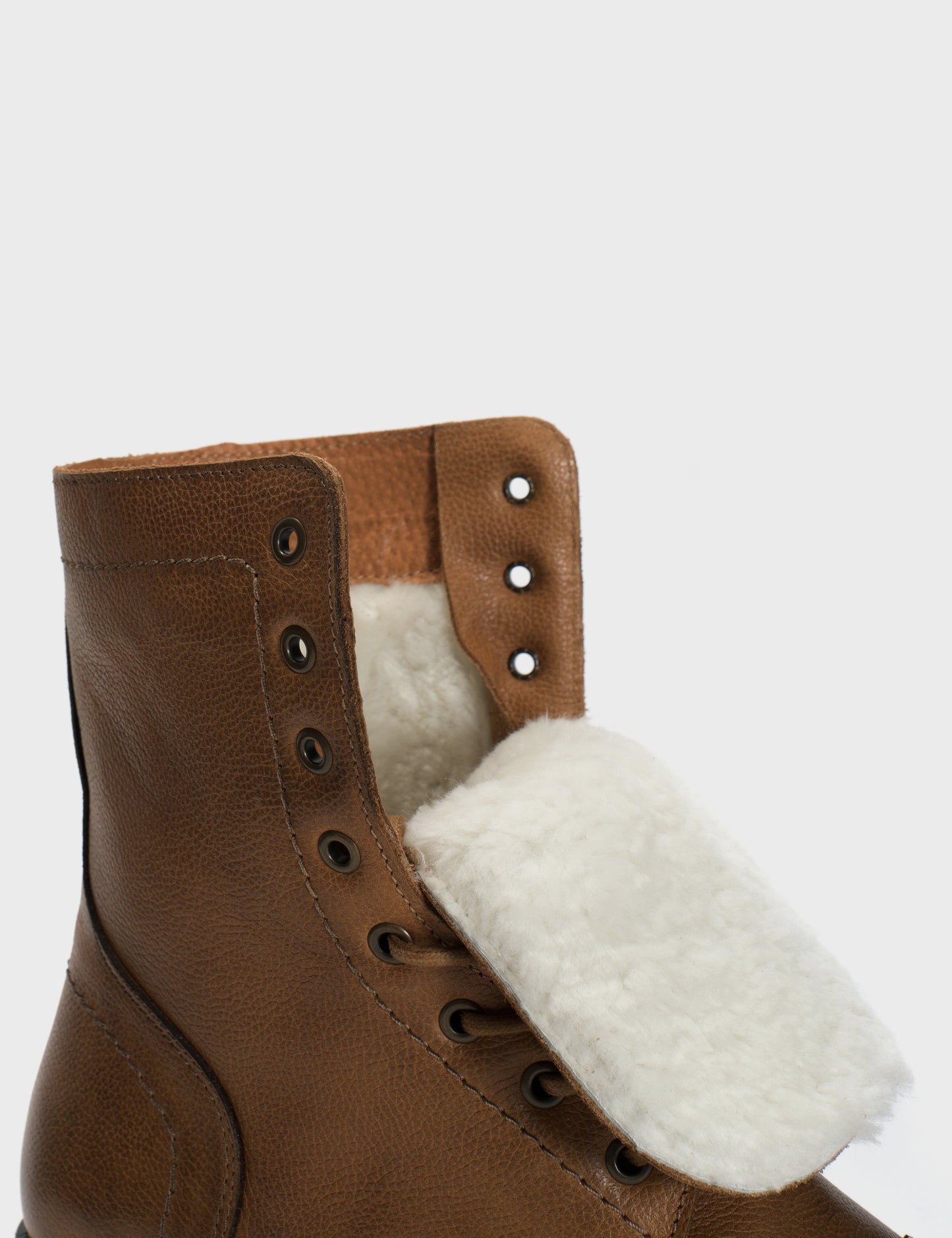 DICO COPENHAGEN ARMY BOOTS IN DARK TAN GRAINED CALFSKIN