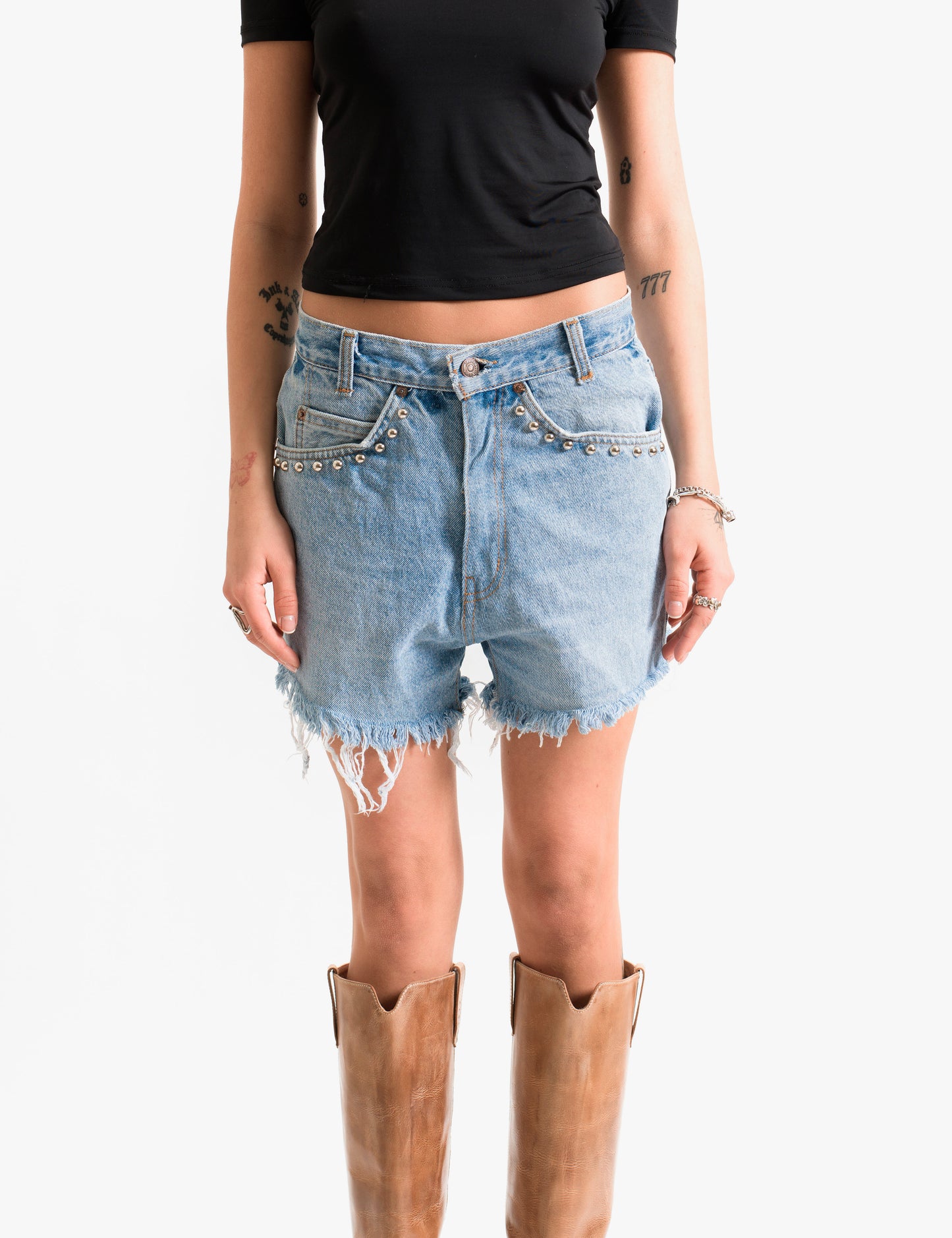 90's Levis Denim shorts With Front & Back Studs