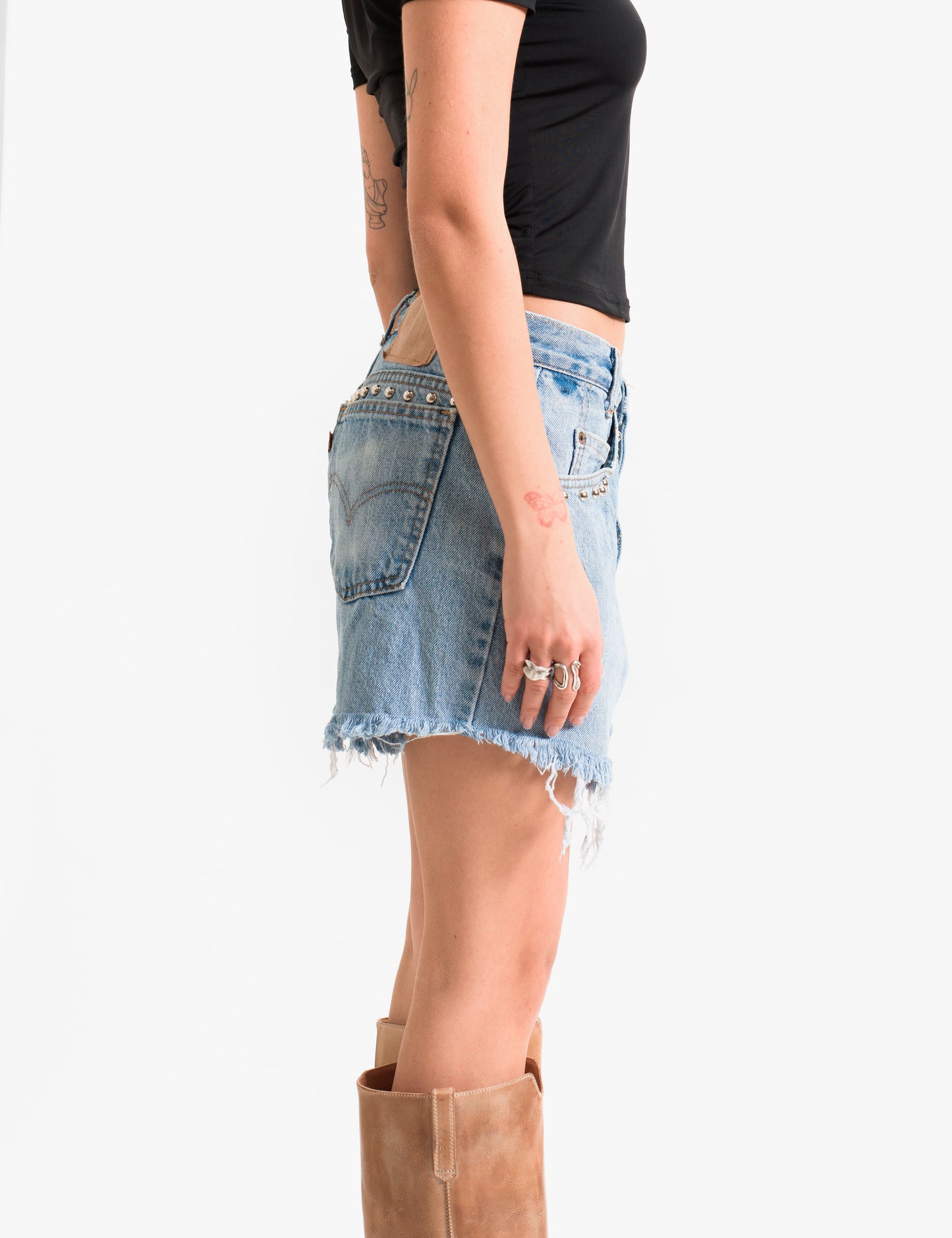 90's Levis Denim shorts With Front & Back Studs