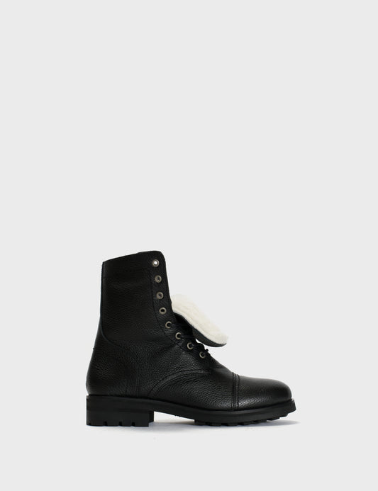 DICO COPENHAGEN ARMY BOOTS IN BLACK GRAINED CALFSKIN