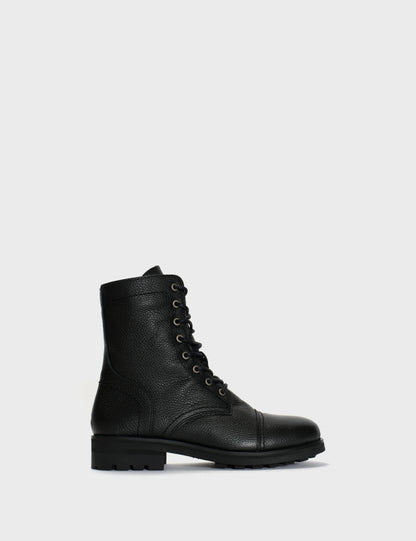 DICO COPENHAGEN ARMY BOOTS IN BLACK GRAINED CALFSKIN