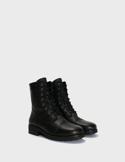 DICO COPENHAGEN ARMY BOOTS IN BLACK GRAINED CALFSKIN