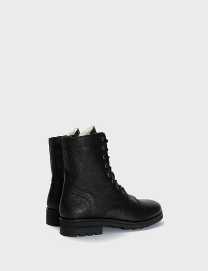 DICO COPENHAGEN ARMY BOOTS IN BLACK GRAINED CALFSKIN