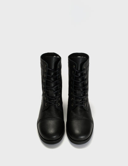 DICO COPENHAGEN ARMY BOOTS IN BLACK GRAINED CALFSKIN