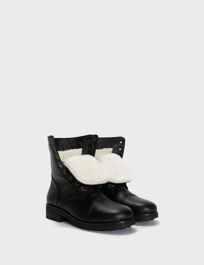 DICO COPENHAGEN ARMY BOOTS IN BLACK GRAINED CALFSKIN