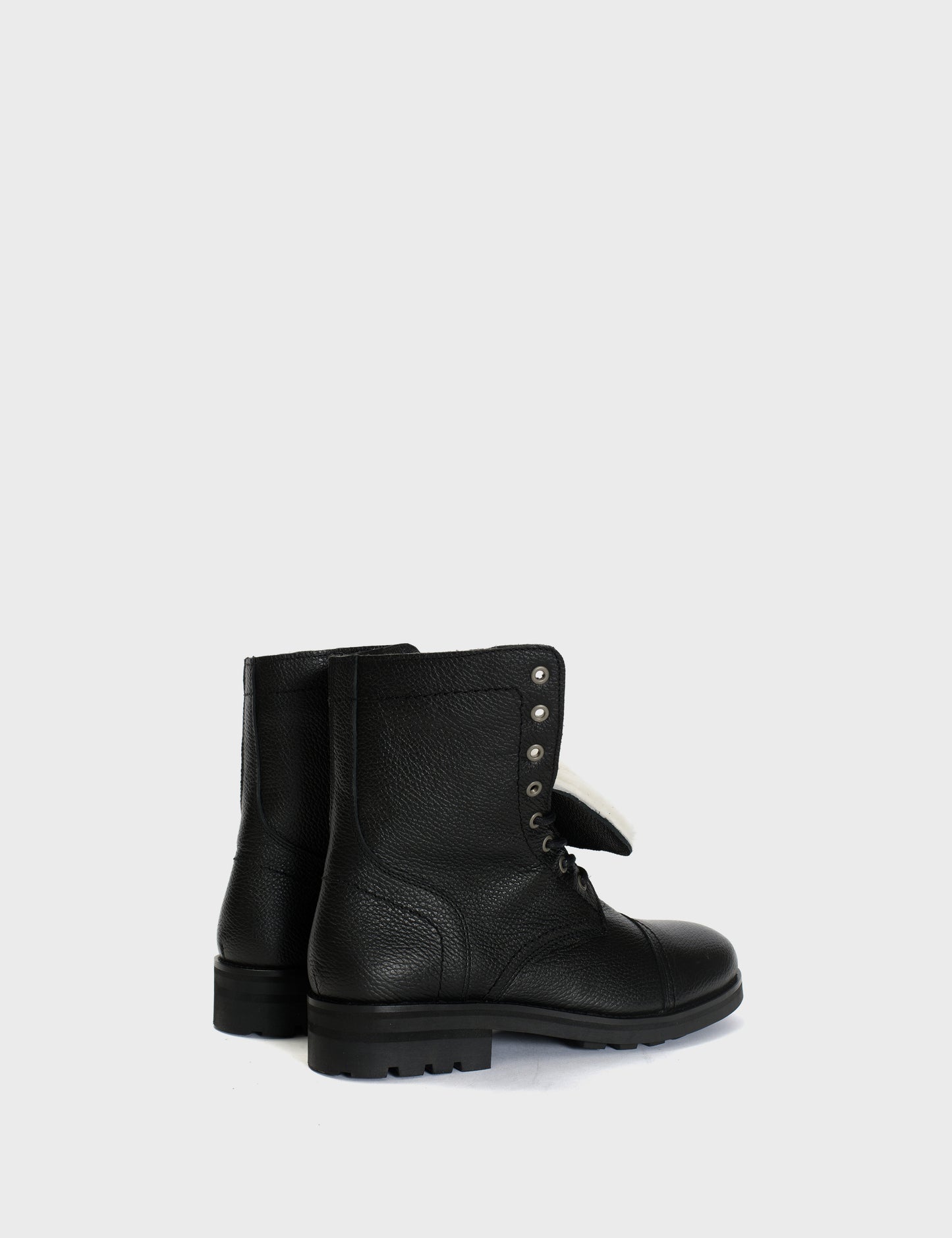 DICO COPENHAGEN ARMY BOOTS IN BLACK GRAINED CALFSKIN